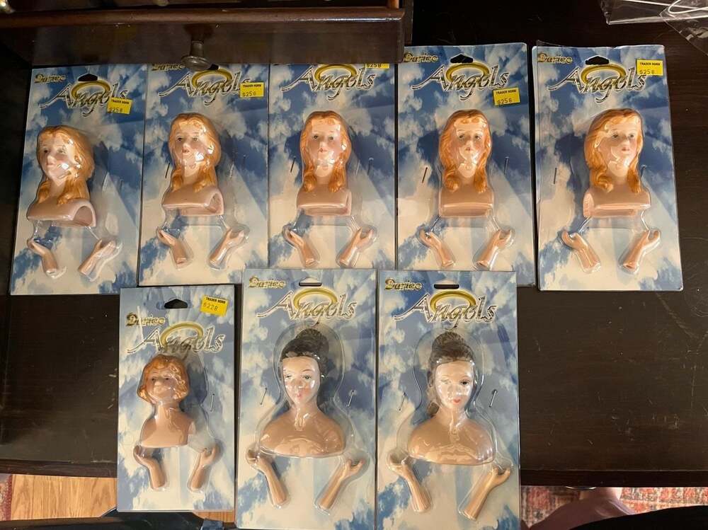 Lot of 8 Darice 3-1/4" Porcelain Angel Doll Parts Craft Kits